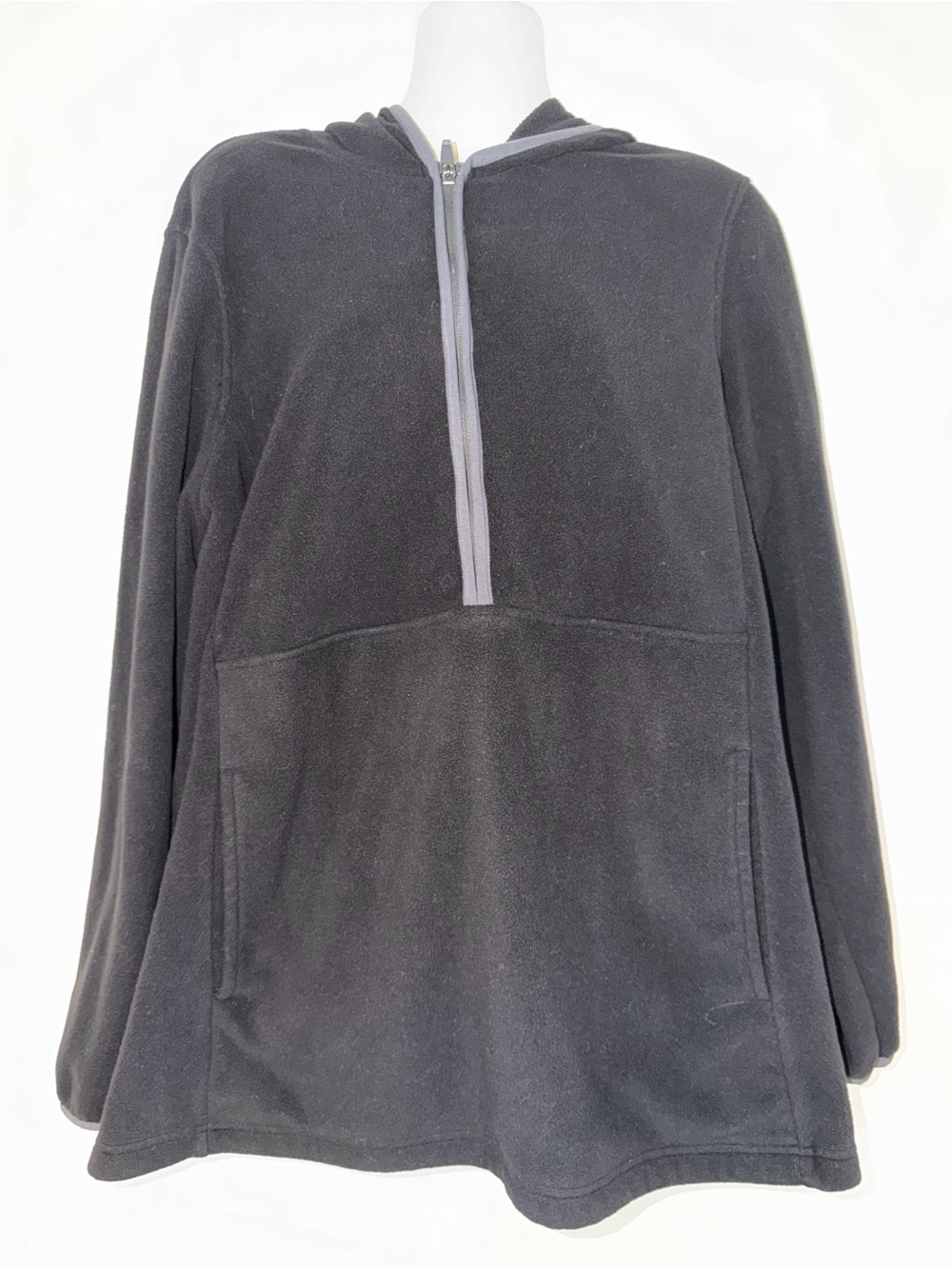 Lands' End Black Half-Zip Fleece Hoodie